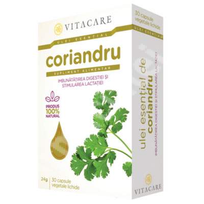 Ulei esential de Coriandru, 30 capsule, Vitacare