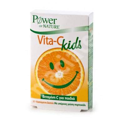 Vita-C Kids, 30 tablete masticabile, Power Of Nature