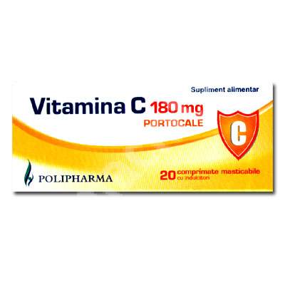 Vitamina C portocale 180 mg, 20 comprimate, Polisano