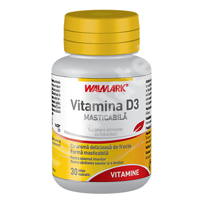 Vitamina D3 Masticabila, 30 tablete, Walmark