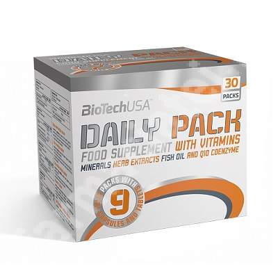 Vitamine si minerale Daily Pack , 30 pachete, Biotech USA