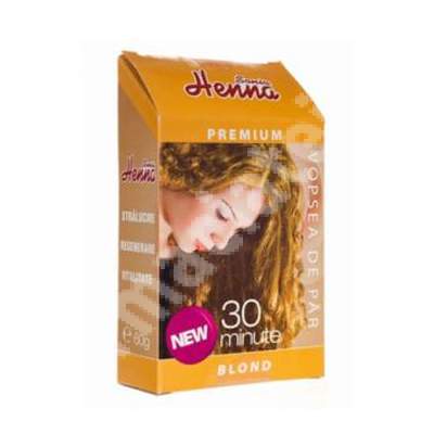 Vopsea de par cu henna nuanta blond Sonia Henna, 60 g, Kian Cosmetics