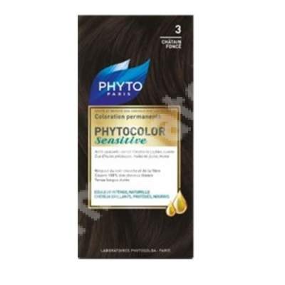 Vopsea pentru par Phytocolor Sensitive, nuanta 3 castaniu inchis, Phyto