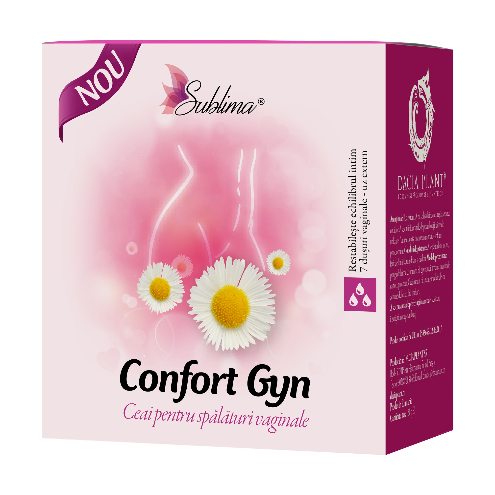 Ceai pentru spalaturi vaginale Confort Gyn, 50g, Dacia Plant
