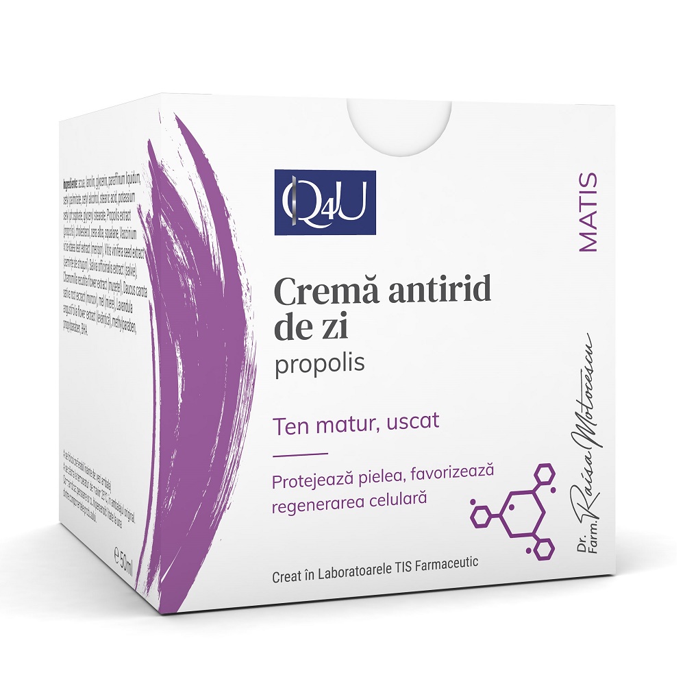 Crema antirid de zi cu propolis Matis Q4U, 50 ml, Tis Farmaceutic