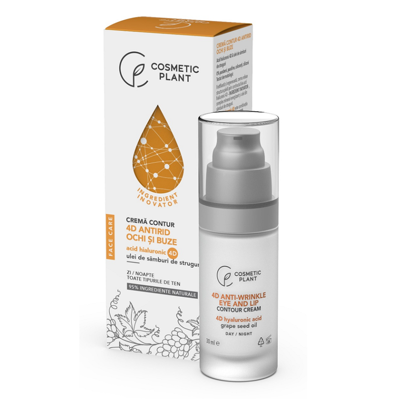Crema antirid contur ochi si buze 4D Face Care, 30 ml, Cosmetic Plant