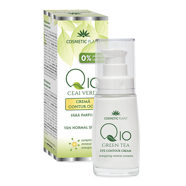 Crema contur ochi Q10, ceai verde si complex mineral energizant, 30 ml, Cosmetic Plant