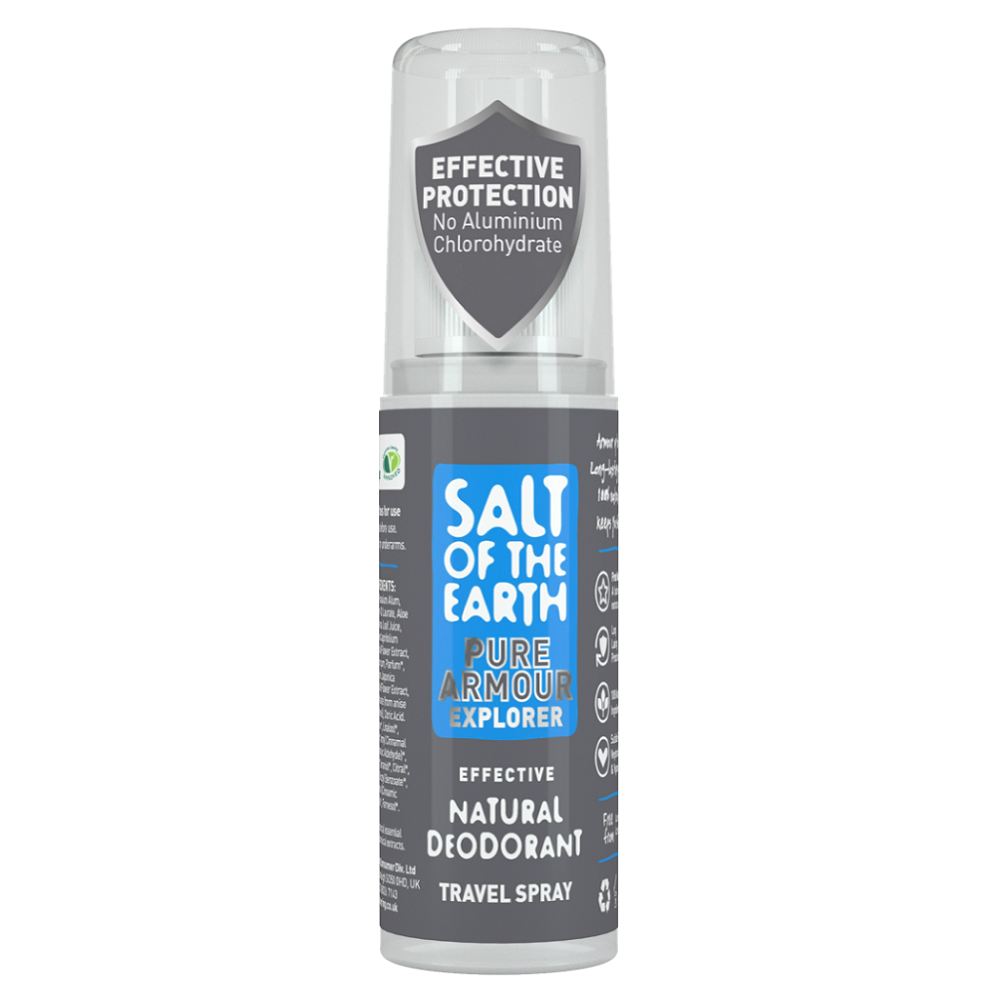 Deodorant vegan spray pentru barbati Salt Of The Earth Pure Armour Explorer, 100 ml, Crystal Spring