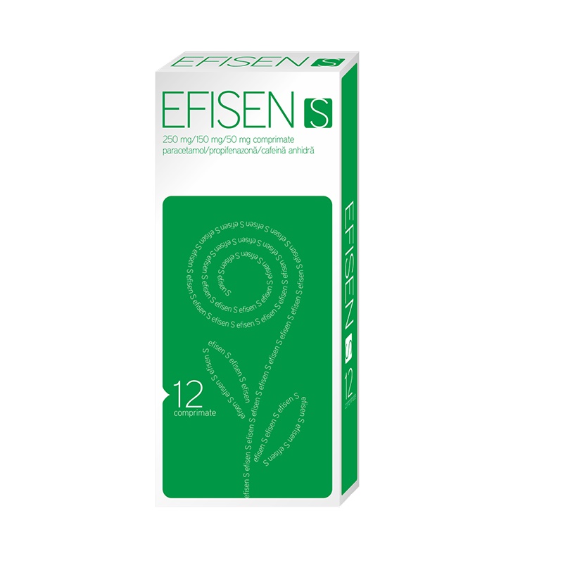 Efisen S, 250 mg/150 mg/50 mg, 12 comprimate, Solacium Pharma