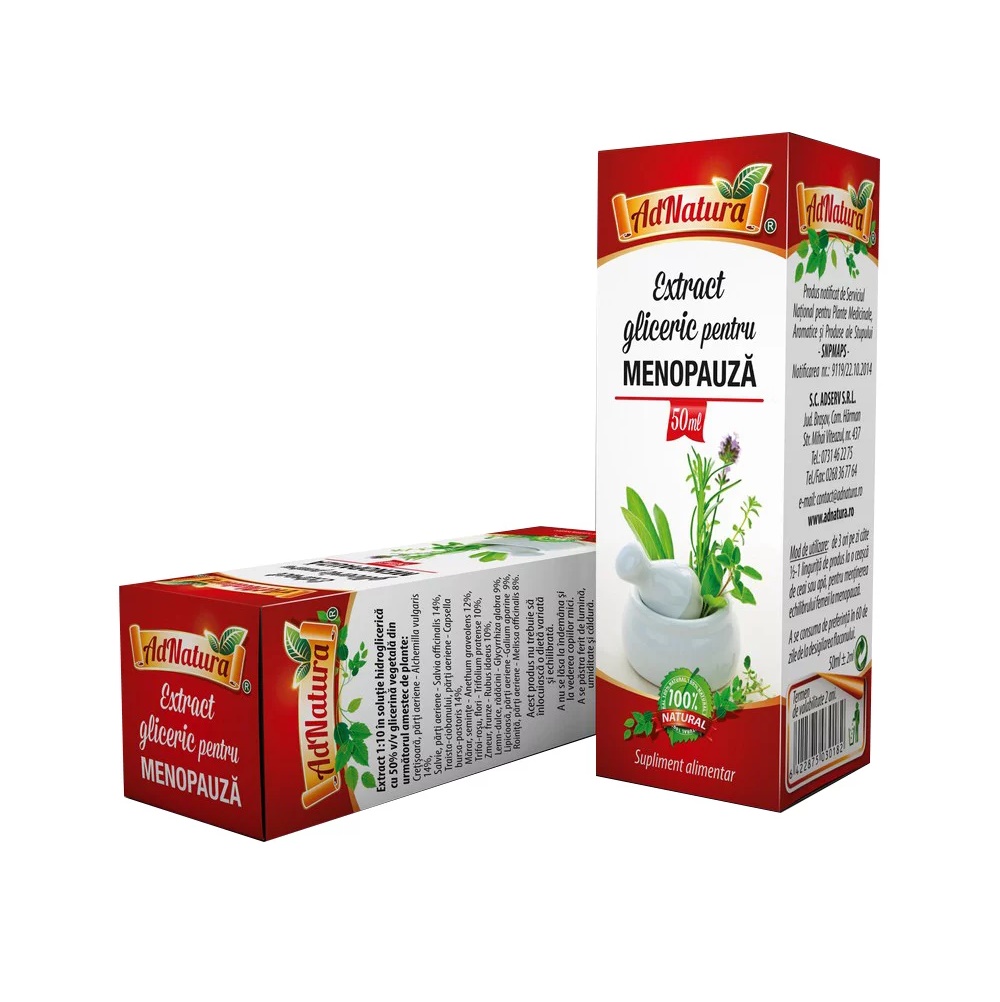 Extract gliceric pentru menopauza, 50 ml, AdNatura