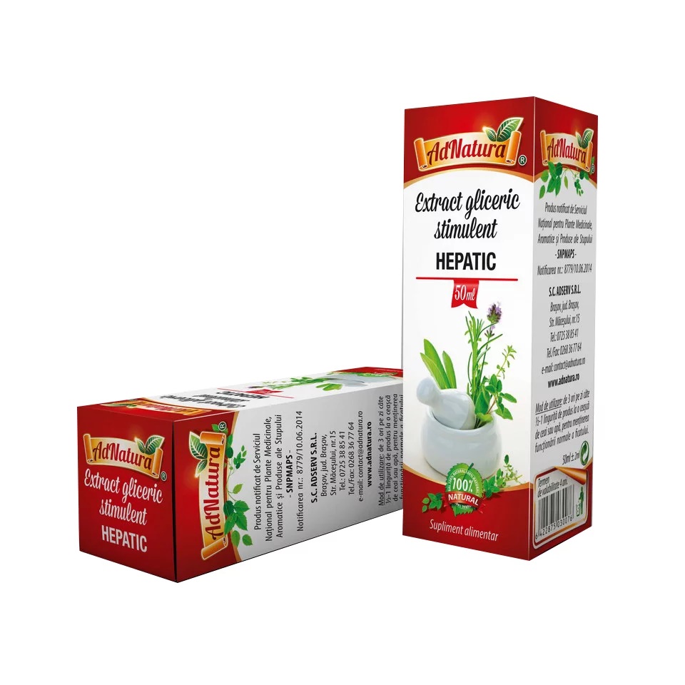 Extract gliceric Stimulent hepatic, 50 ml, AdNatura