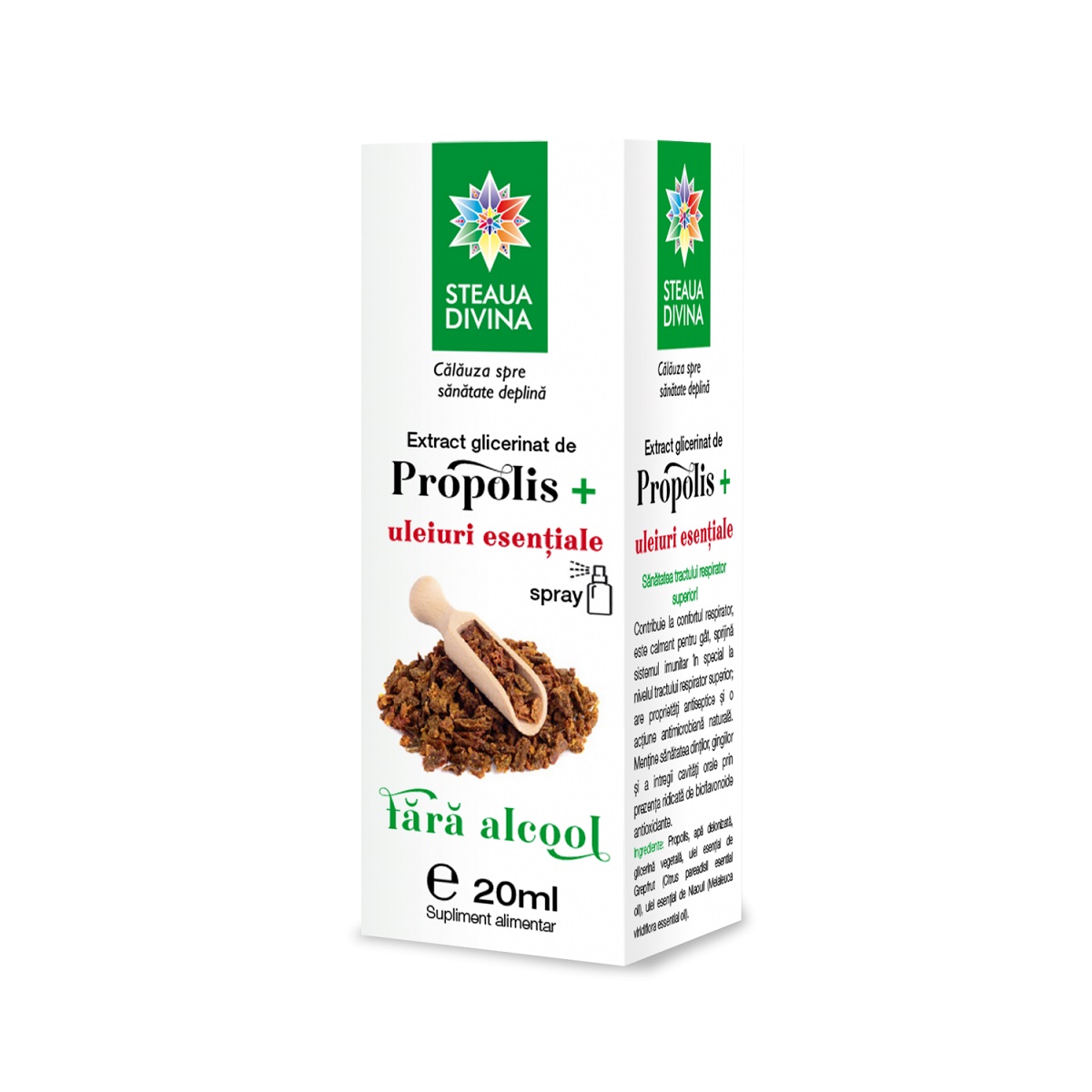 Extract glicerinat de propolis cu uleiuri esentiale, 20 ml, Steaua Divina