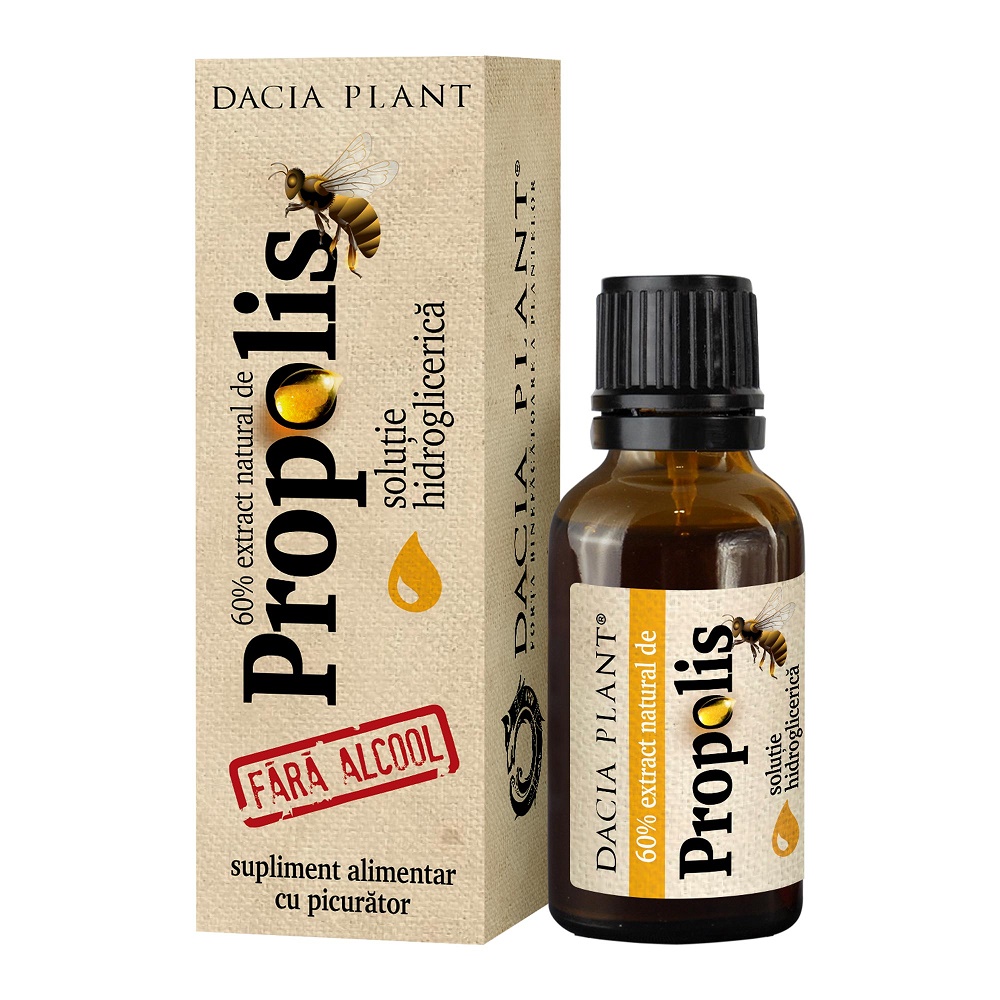 Extract natural de propolis fără alcool, 20 ml, Dacia Pla : Bebe Tei