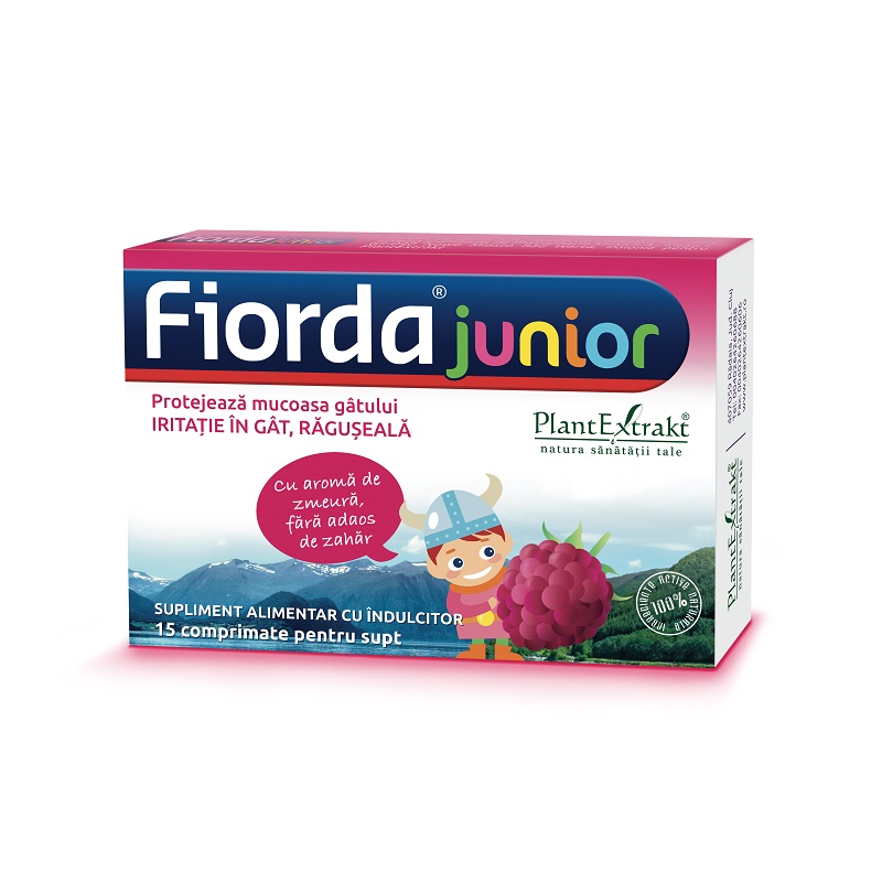 compliance Steward take down Fiorda Junior cu aroma de zmeura, 15 comprimate, Plant Extr : Farmacia Tei  online