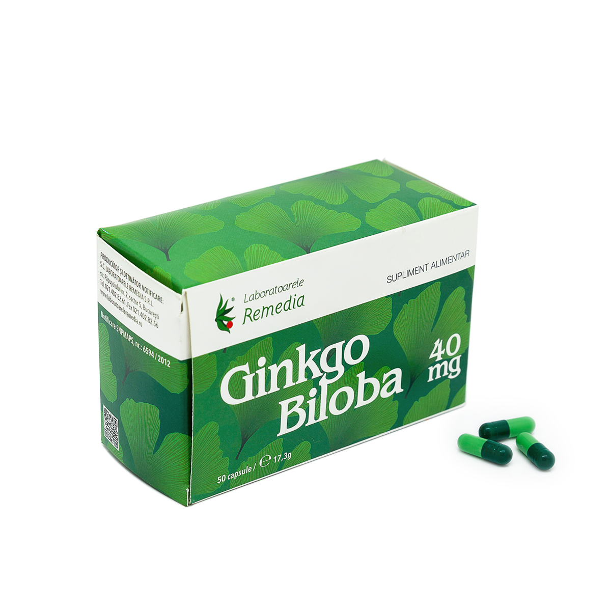 Ginkgo Biloba 40mg, 50 capsule, Remedia