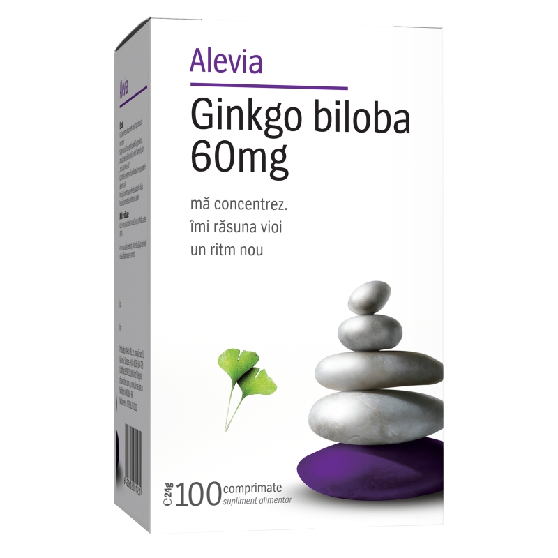 Ginkgo Biloba 60mg, 100 comprimate, Alevia