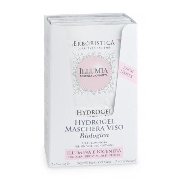 Masca organica hidrogel pentru fata Illumia, 2 x 6 ml, L'Erboristica
