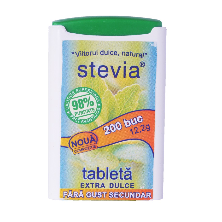 Indulcitor Stevia Extra dulce, 200 tablete, Naturking