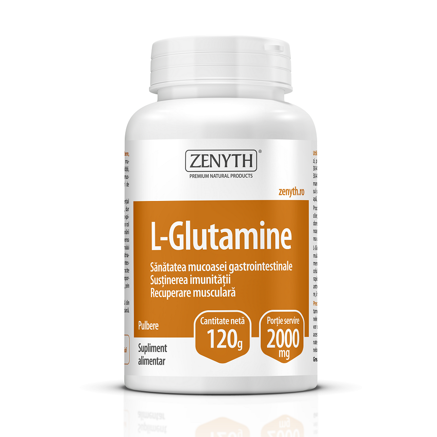 L-glutamina pulbere, 120 g, Zenyth