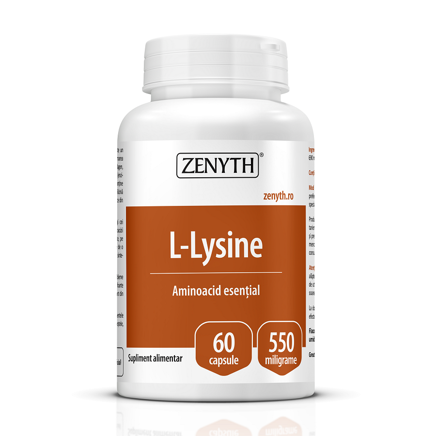 L-Lysine, 550 mg, 60 capsule, Zenyth