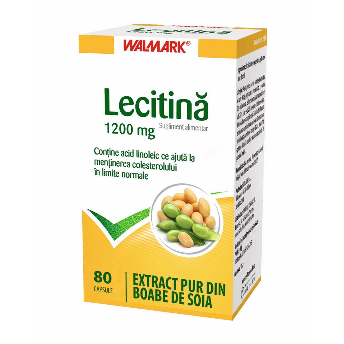 Pachet Lecitină mg, 80 capsule + 30 capsule, Walmark : Farmacia Tei online
