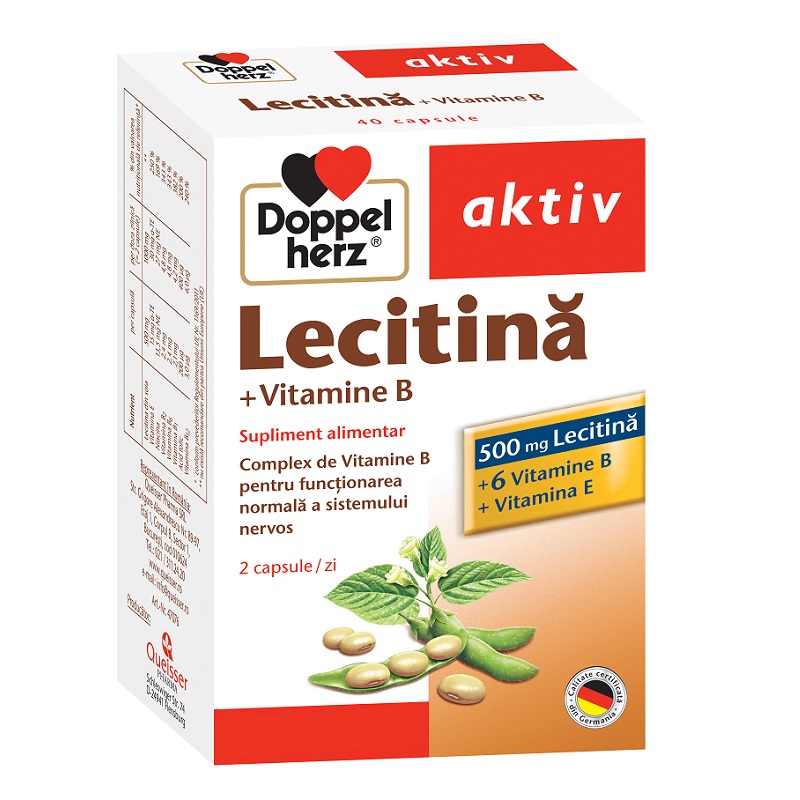 Lecitina+Vitamina B si E, 40 capsule, Doppelherz