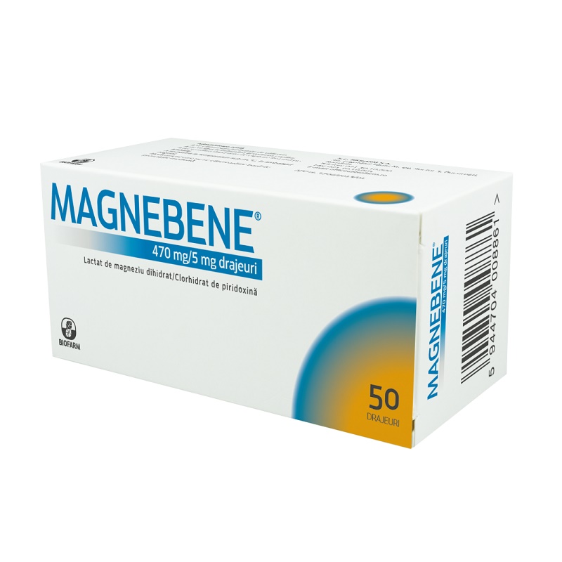 Magnebene, 470 mg/5g,, 50 drajeuri,, Biofarm