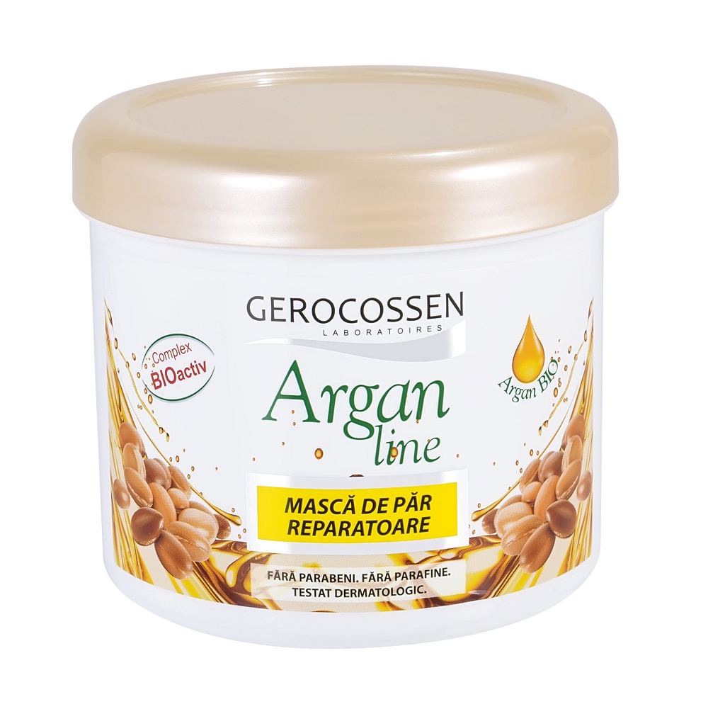 Masca de par reparatoare cu ulei de argan si keratina Argan Line, 450 ml, Gerocossen