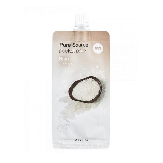 Masca peeling-gel cu orez pentru luminozitate Pocket Pack, 10 ml, Missha
