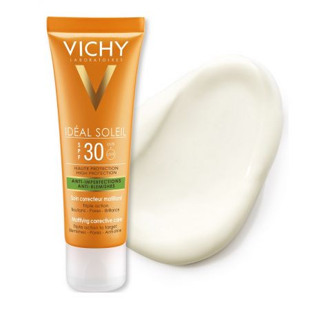 Crema corectoare matifianta 3 in 1 SPF 30 Ideal Soleil, 50 ml, Vichy