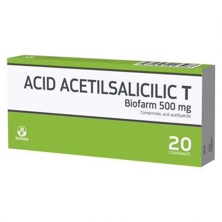Acid Acetilsalicilic T, 500 mg, 20 comprimate, Biofarm