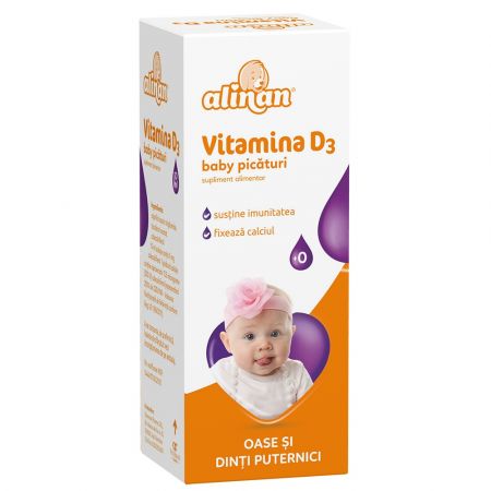Vitamina D3 picaturi Alinan, 10 ml, Fiterman