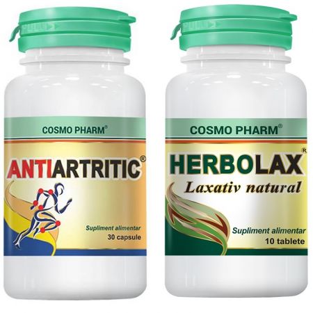 Antiartritic, 30 capsule + Herbolax, 10 tablete, Cosmopharm