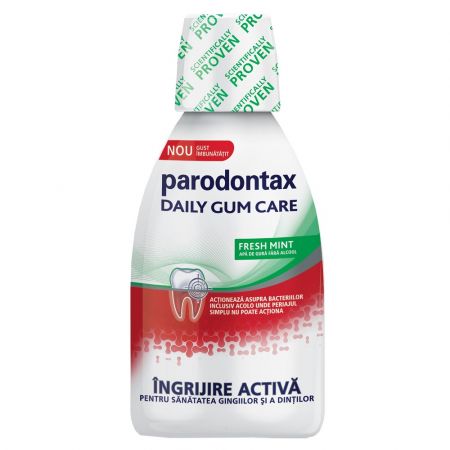 Apa de gura fara alcool Daily Gum Care Fresh Mint Parodontax, 300 ml, Gsk