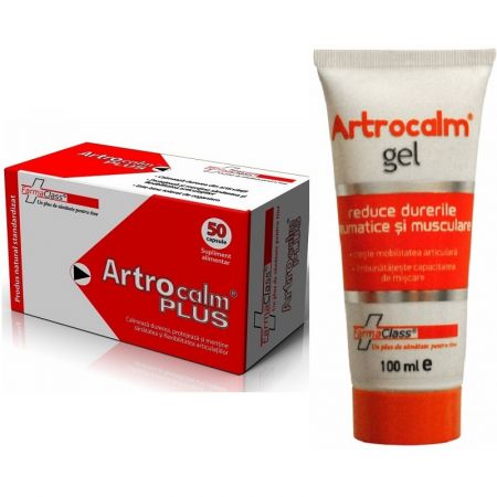 Artrocalm Plus, 50 capsule + Artrocalm gel pentru dureri reumatice si musculare, 100 ml - FarmaClass