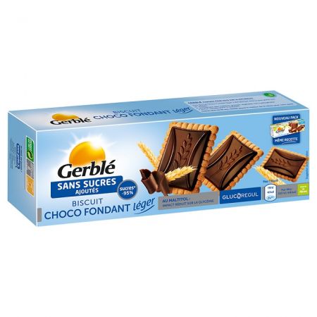 Biscuiti cu tableta de ciocolata neagra fara zahar adaugat, 126 g, Gerble