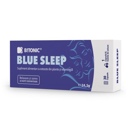 Blue Sleep complex ingrediente naturale pentru tulburari de somn Bitonic, 30 capsule, Lifecare