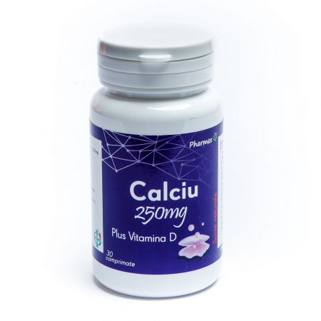 Calciu 250 mg cu Vitamina D, 30 comprimate, Pharmex