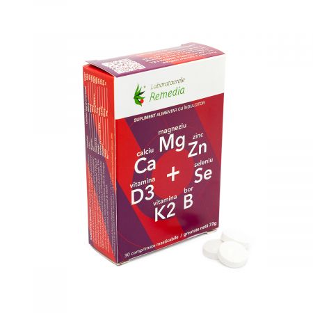 Ca+Mg+Zn+D3+Se, 30 comprimate - Remedia