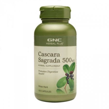 Cascara Sagrada 500 mg Herbal Plus (197122), 100 capsule, GNC