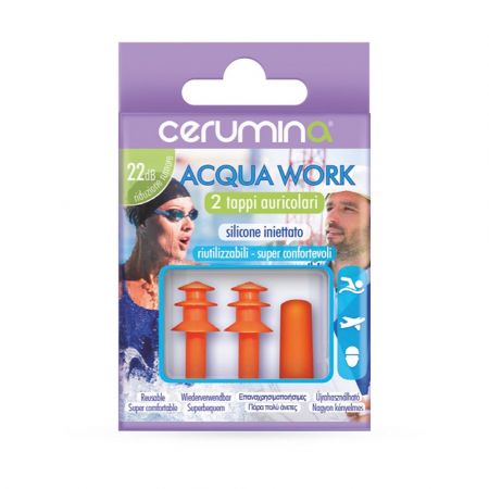 Cerumina AQUA WORK - dopuri pentru urechi din silicon injectat , 2 bucati, Pietrasanta Pharma