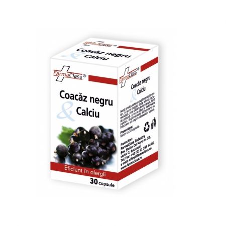 Coacaz negru & Calciu, 30 capsule, FarmaClass