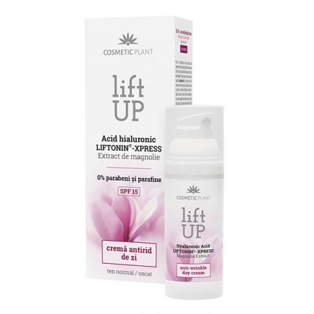 Crema antirid de zi SPF 15 cu acid hialuronic Lift Up, 50 ml, Cosmetic Plant