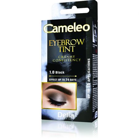 Crema coloranta pentru sprancene nuanta Black, 15 ml - Delia Cosmetics