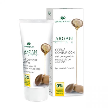 Crema contur ochi cu ulei de argan bio si extract de aloe vera bio, 30 ml, Cosmetic Plant