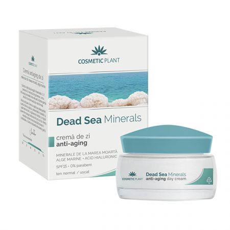 Crema de zi anti-aging cu SPF15 Dead Sea Minerals, 50 ml, Cosmetic Plant