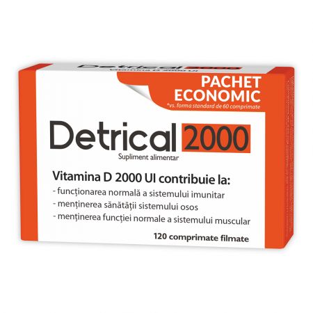 Detrical Vitamina D 2000UI, 120 comprimate, Zdrovit
