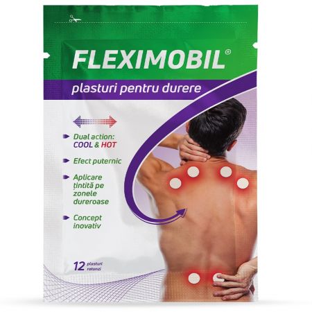 Fleximobil plasturi pentru durere, 12 bucati, Fiterman Pharma