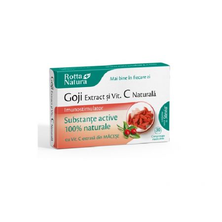 Goji extract + Vitamina C naturala, 30 comprimate, Rotta Natura