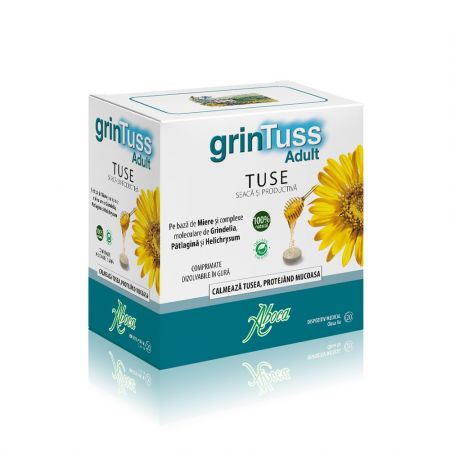GrinTuss Adult pentru tuse seaca si productiva, 20 comprimate, Aboca